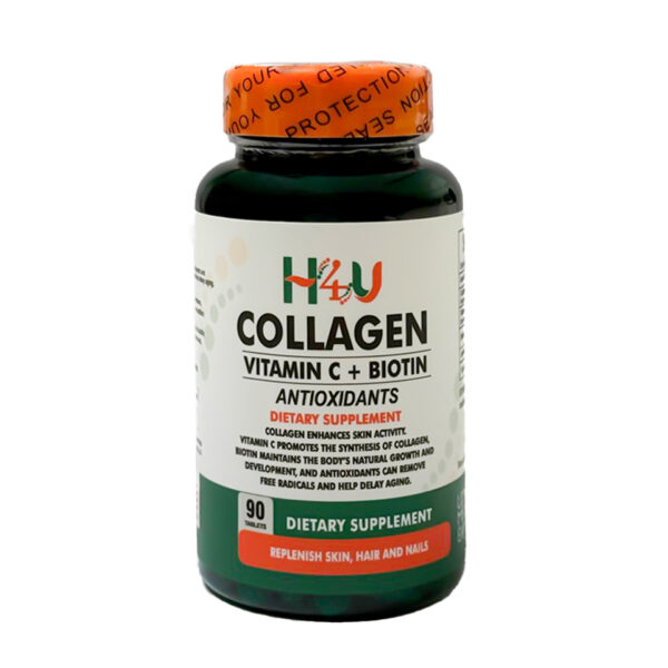H4U Collagen With Vitamin C and Biotin, Skin, Hair and Nails Supplement, Includes Antioxidants, Tablet, 90 Count
